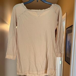 Stylish Beige Long Sleeve Top